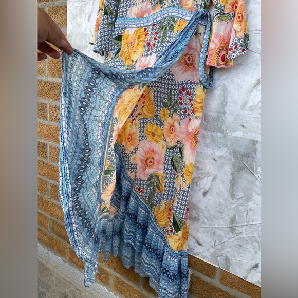 Farm Rio for Anthropologie Camila Wrap Maxi Dress size small - Picture 7 of 9